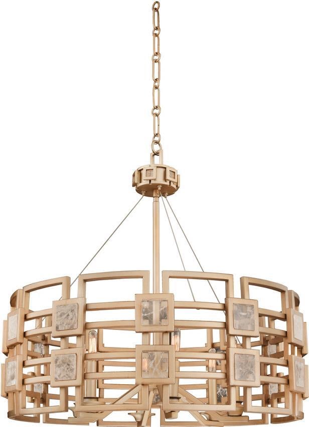 Kalco Modern Gold Art Deco 6-Light Pendant Light: Kalco Modern Gold Art Deco 6-Light Pendant Light Illuminate your space with the Modern Gold Metropolis Pendant Light, a stunning piece that combines contemporary design with an Art Deco flair. This pe