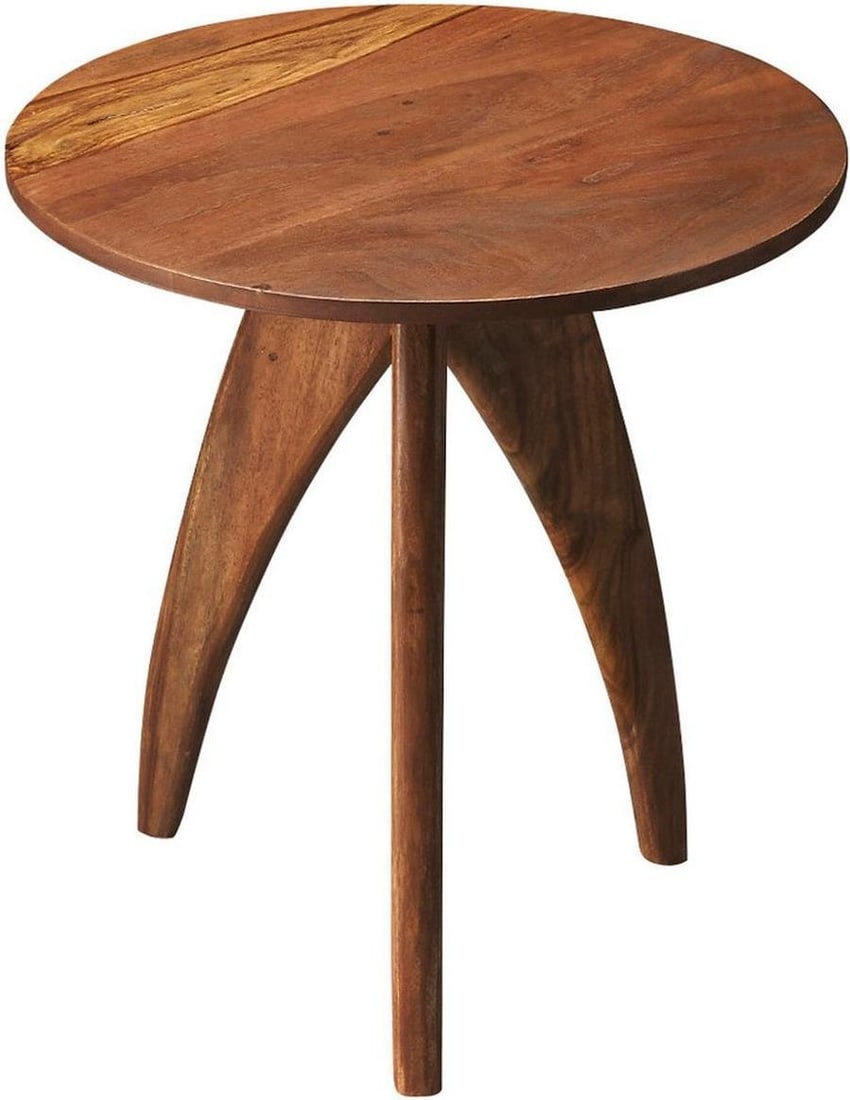 Butler Lautner Side Table in Sheesham Wood Mid-Century Modern Design: Butler Lautner Side Table in Sheesham Wood Mid-Century Modern Design Introducing the Modern Sheesham Wood Lautner Side Table, a stylish addition to your home decor. This table features a classic round