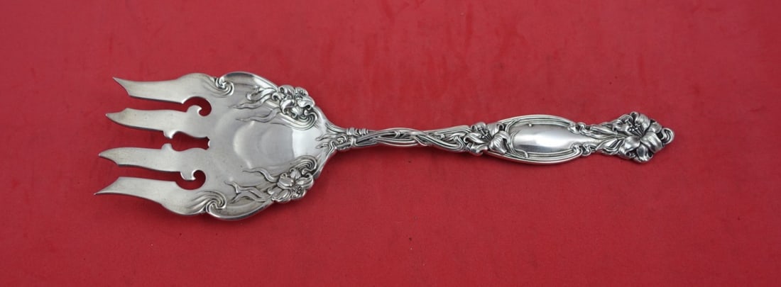 International Sterling Silver Frontenac 9 Inch Fish Serving Fork 4-Tine (1 of 2)