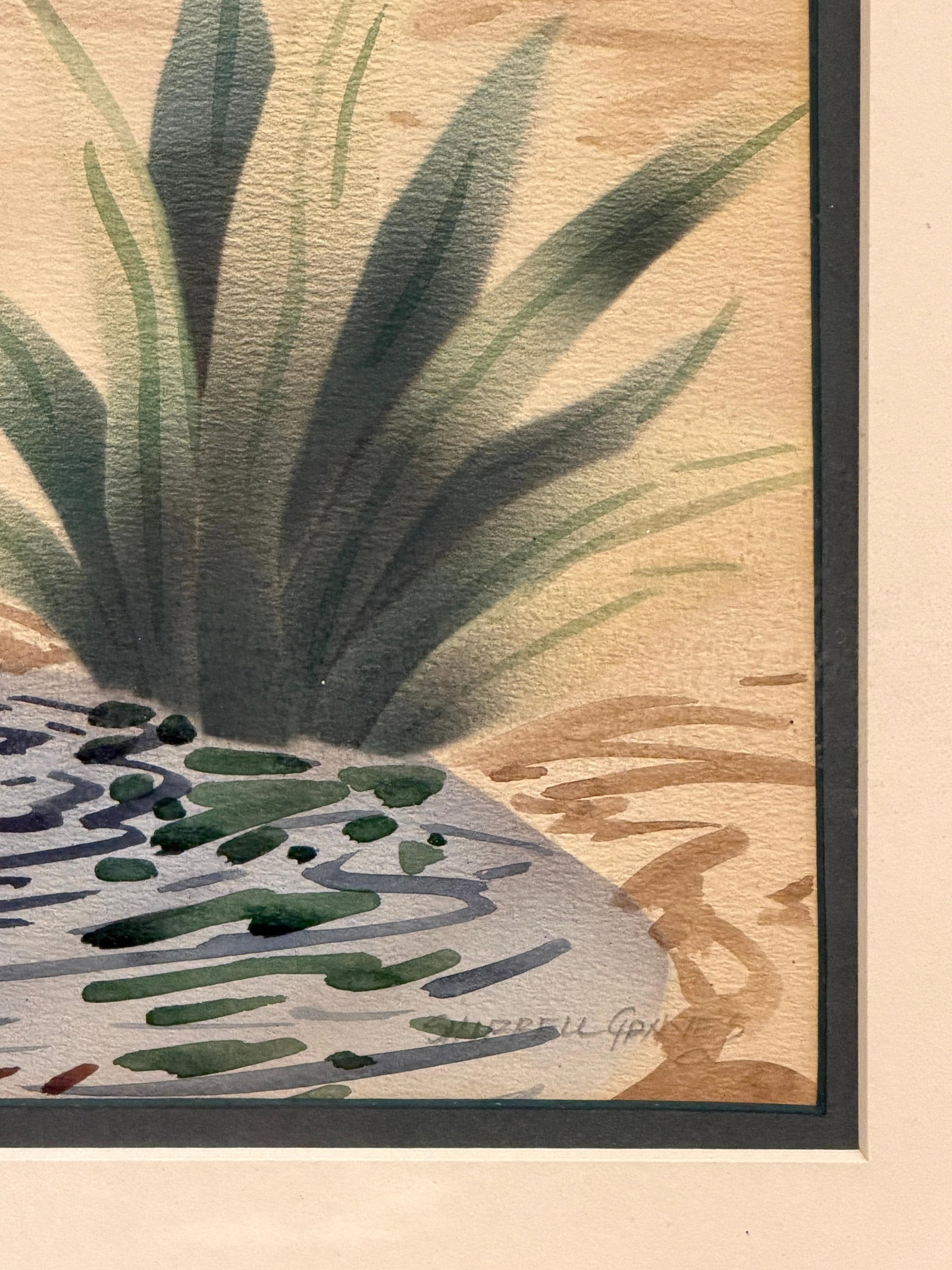 Shirrell Graves Zebra Gouache Pair in Green Frames - 5
