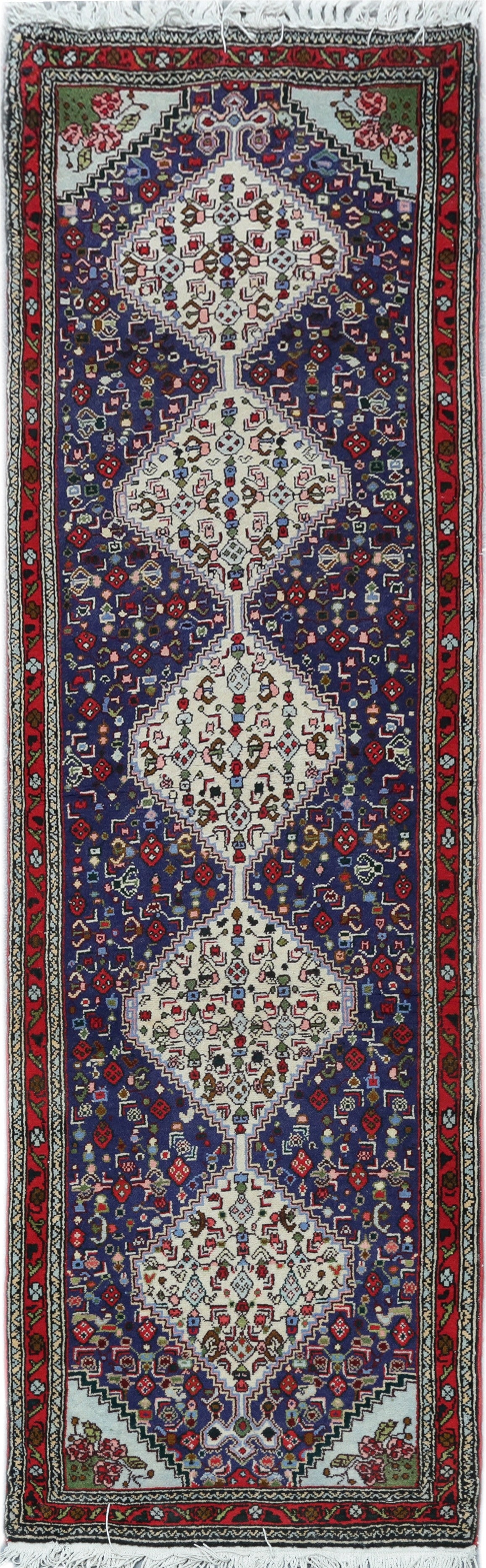 Handwoven 2' x 7'11" Eggplant Purple Persian Sanandaj Rug (1 of 6)