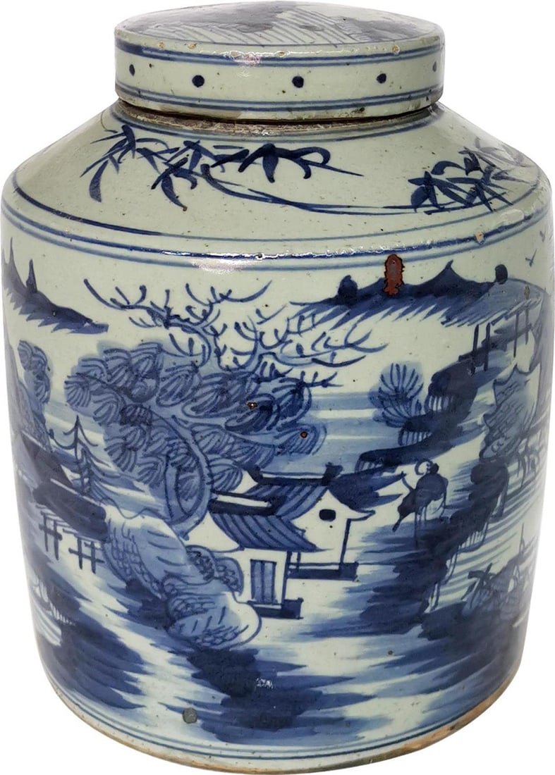 Handmade Traditional Chinese Ceramic Tea Jar 13 x 9 x 9 (1 of 1)