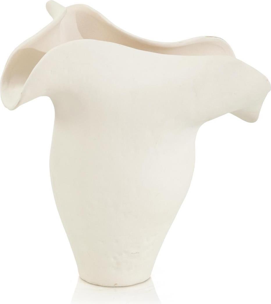 John-Richard Chantilly White Porcelain Vase 13.5H 13.75W 9D: John-Richard Chantilly White Porcelain Vase 13.5H 13.75W 9D Discover elegance with this stunning porcelain vase by John-Richard. Crafted in a beautiful Chantilly White finish, this vase is perfect for