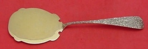 J.E. Caldwell Antique Engraved Sterling Silver Waffle Server Gold Wash 8 3/8": J.E. Caldwell Antique Engraved Sterling Silver Waffle Server Gold Wash 8 3/8" This exquisite Antique Engraved Waffle Server by J.E. Caldwell is crafted from high-quality sterling silver and features a