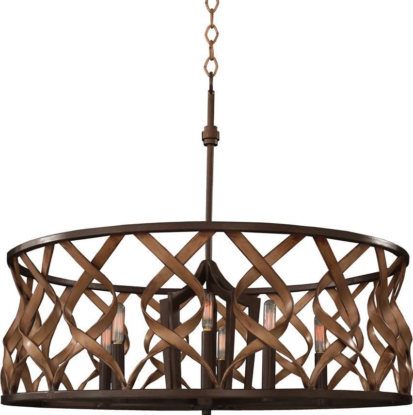 Kalco Soho Open Cage Pendant Light Milk Chocolate Industrial Style (1 of 1)