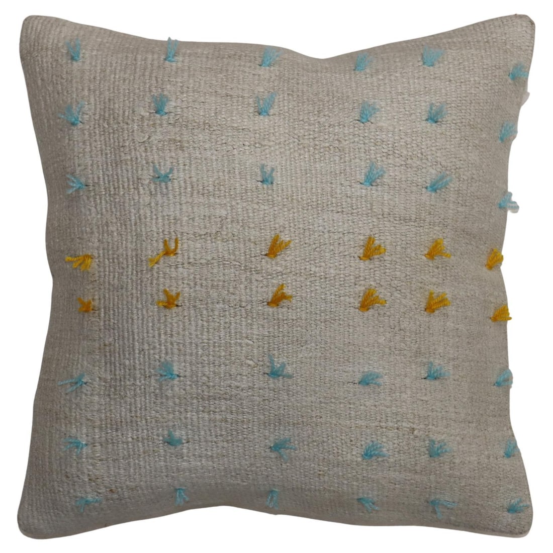 Bohemian Vintage Turkish Kilim Pillow 20x20 Wool Cotton: Bohemian Vintage Turkish Kilim Pillow 20x20 Wool Cotton Add a touch of bohemian flair to your space with this vibrant Colorful Wool Modern Kilim Pillow. Crafted from a vintage Turkish Kilim, this pill