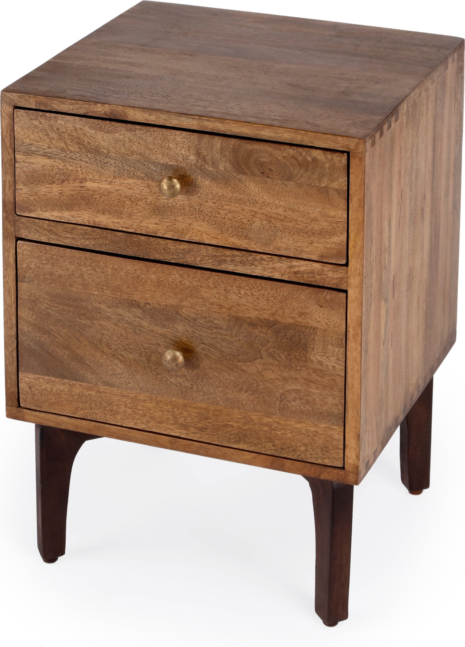 Butler Mid-Century Mango Wood End Table Rectangle Light Brown (1 of 8)