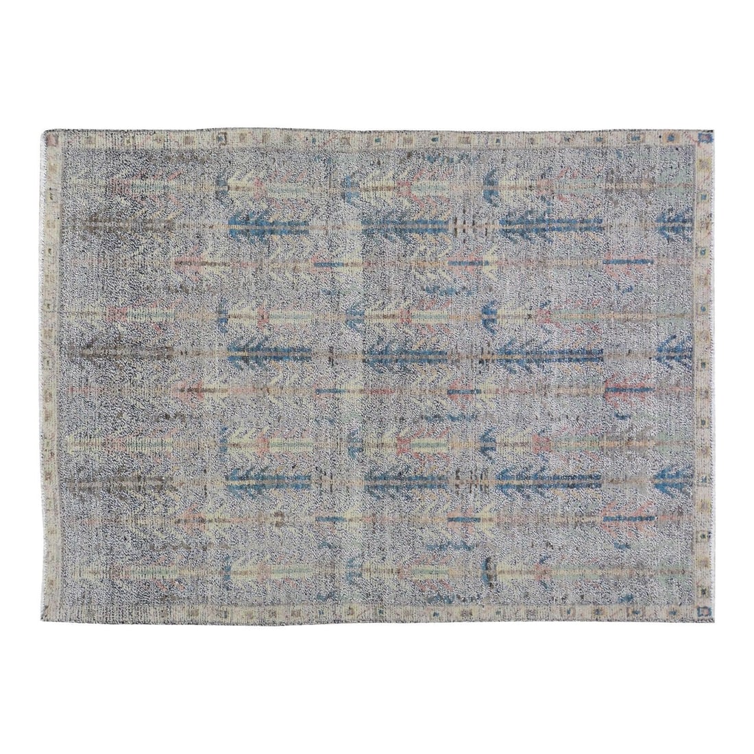 Hand-Knotted Wool Area Rug Gray Moroccan Style 5'10 x 8': Hand-Knotted Wool Area Rug Gray Moroccan Style 5'10 x 8' This hand-knotted wool rug is crafted using traditional Moroccan techniques, combining timeless artistry with a modern sensibility. Its soft ye