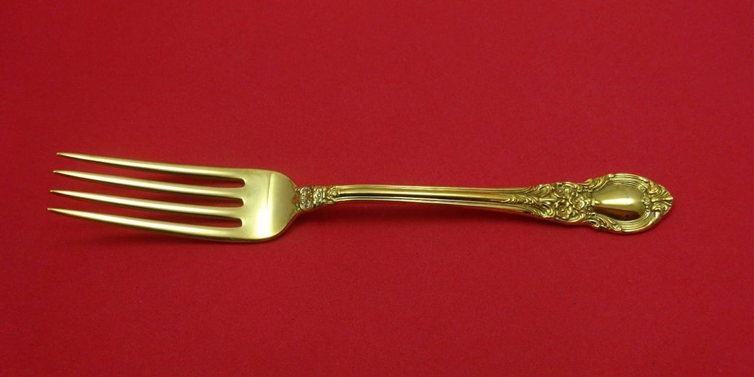 Lunt American Victorian Vermeil Sterling Silver Fork 7.25 Inch (1 of 1)
