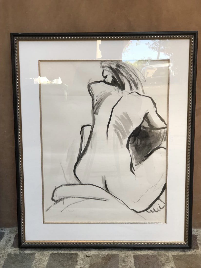 Fay Singer Watercolor Nude Woman Painting Malibu Artist (1 of 4)