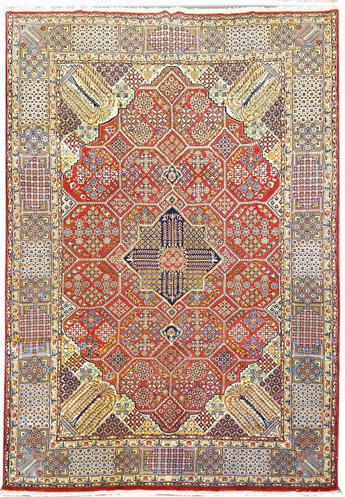 Coral 7 x 10 Fine Weave Persian Tabriz Rug 400 KPSI (1 of 10)