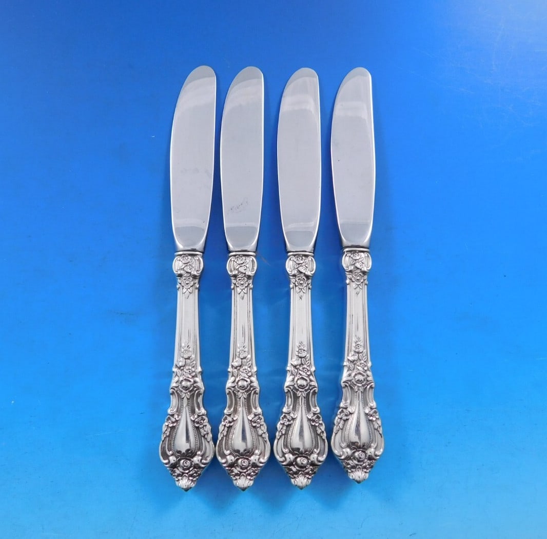 Lunt Eloquence Sterling Silver Butter Spreaders Set of 4: Lunt Eloquence Sterling Silver Butter Spreaders Set of 4 Enhance your dining experience with this elegant set of four butter spreaders from the Eloquence pattern by Lunt. Crafted from high-quality ste