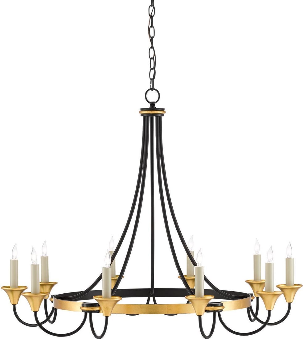 Currey Hanlon Bowl Chandelier Adjustable Contemporary Gold Leaf Finish (1 of 3)