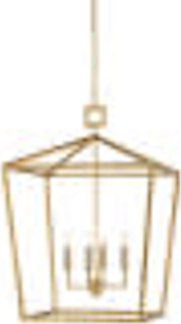 Currey Denison Lantern Wrought Iron Light Fixture Gold Leaf Finish (1 of 4)