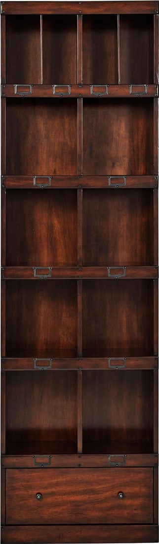 Theodore Alexander Antique Style Walnut Agra Bookcase 82H: Theodore Alexander Antique Style Walnut Agra Bookcase 82H This Antique Style Theodore Alexander Agra Bookcase combines timeless design with modern craftsmanship. Crafted from acacia wood and finished 