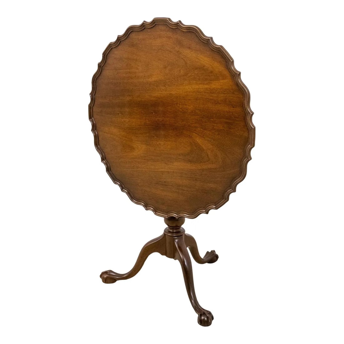 Kittinger Mahogany Tilt Top Table Model 953 Chippendale Style: Kittinger Mahogany Tilt Top Table Model 953 Chippendale Style This exquisite Kittinger Ball & Claw Mahogany Tilt Top Table is a stunning example of traditional Chippendale design. Crafted approximatel