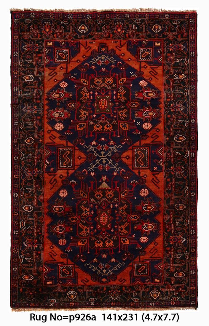 4'8" x 7'7" Handwoven Floral Afghan Tribal Rug Wool from Afghanistan: 4'8" x 7'7" Handwoven Floral Afghan Tribal Rug Wool from Afghanistan Free continental US Shipping Enhance your living space with this exquisite 4'8" x 7'7" Floral Afghan Tribal Baluchi Rug, a true tes