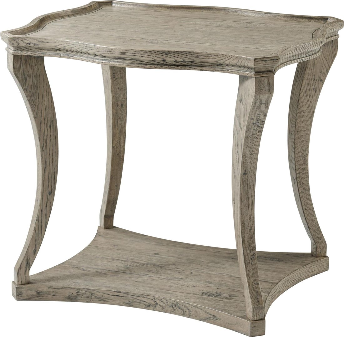 Theodore Alexander Rustic Oak Square Table from The Echoes Collection: Theodore Alexander Rustic Oak Square Table from The Echoes Collection Transform your living area with this stunning Rustic Oak table from Theodore Alexander. Crafted from high-quality oak, this square