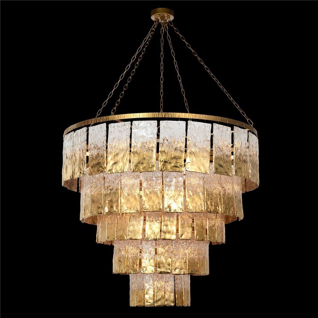 John-Richard Twilight 24-Light Gold Leaf Chandelier (1 of 1)
