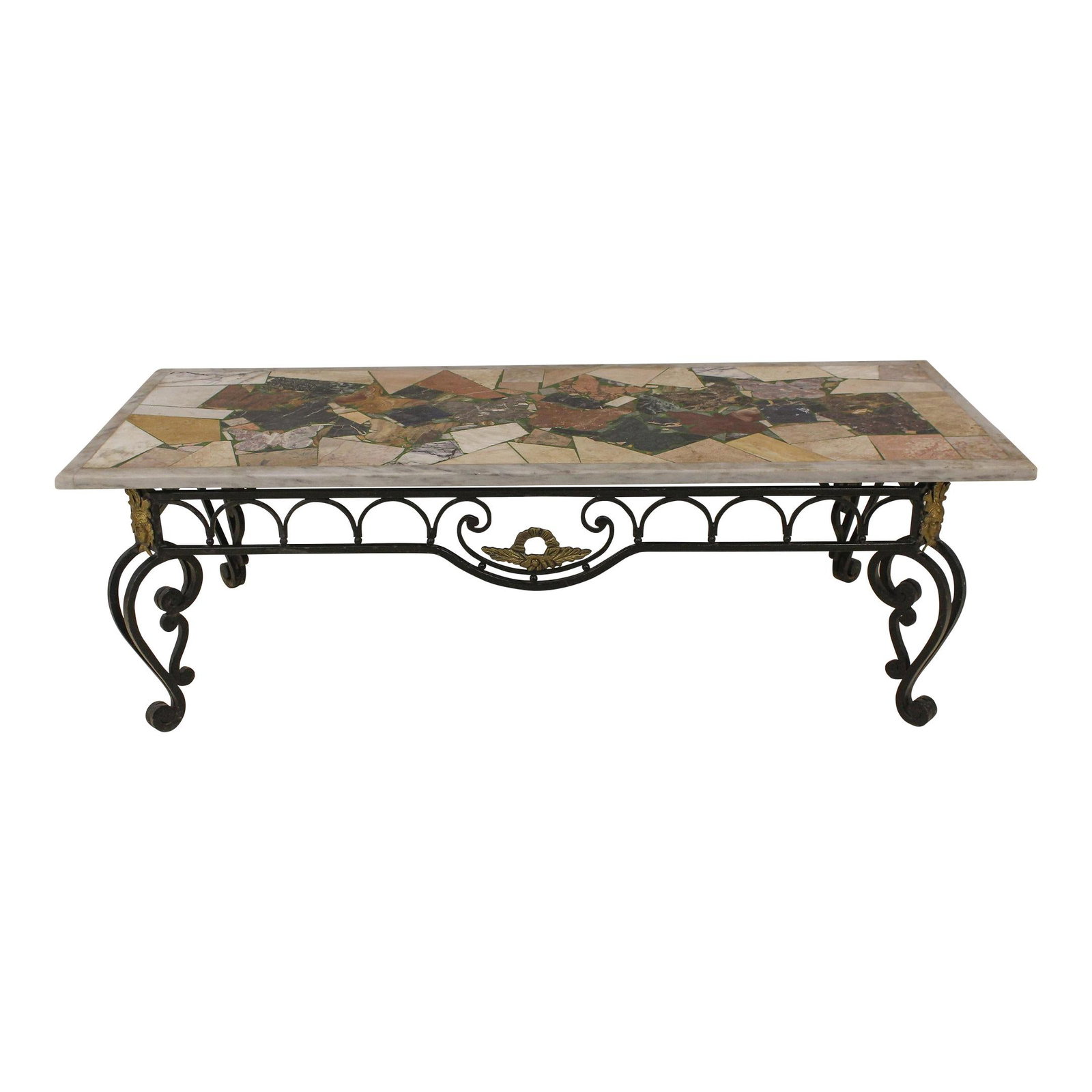 Richard Bailey 1960 Mosaic Marble Coffee Table with Iron Base (1 of 10)