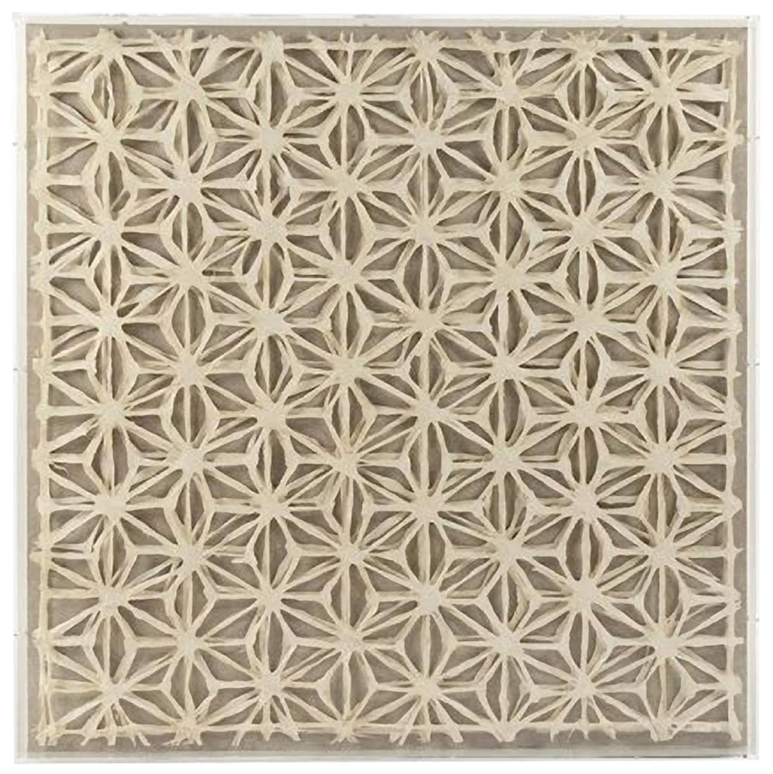 Zentique Elegant Abstract Framed Wall Art 35.50x35.50 Ivory Finish (1 of 2)