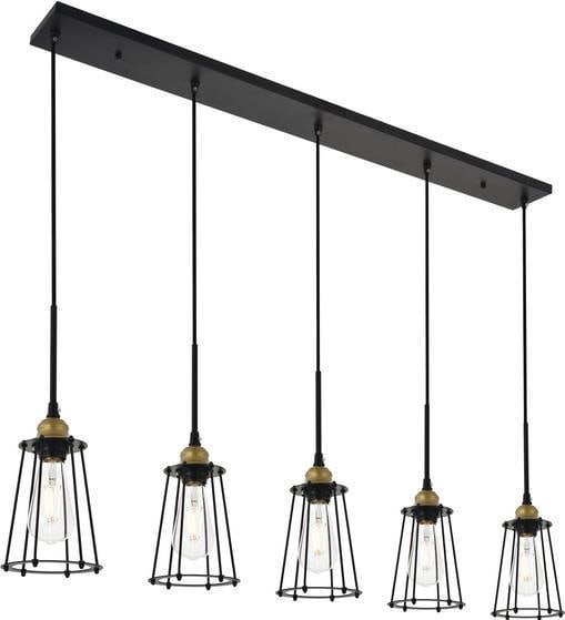 Elegant Lighting Mid-Century Modern Brass Pendant Adjustable Height (1 of 1)