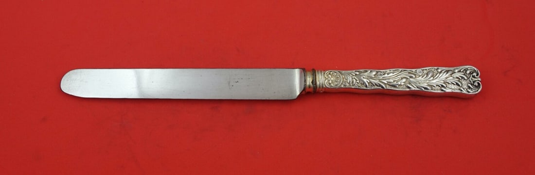 Gorham Saint Cloud Sterling Silver Banquet Knife Blunt Blade 10 1/2" Monogrammed: Gorham Saint Cloud Sterling Silver Banquet Knife Blunt Blade 10 1/2" Monogrammed Experience elegance with the Saint Cloud by Gorham Sterling Silver Banquet Knife. Crafted between 1850 and 1899, this e