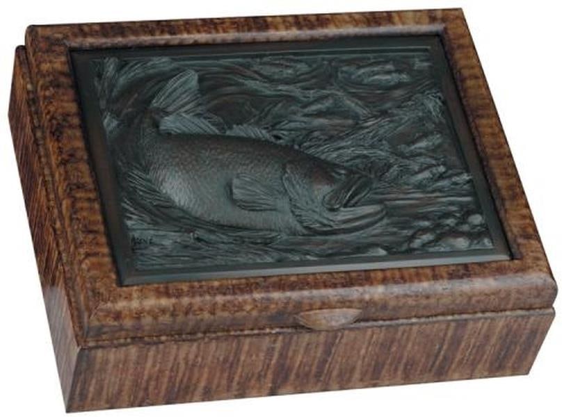Bass Design Lodge Box Hinged Lid Chestnut Ebony Resin: Bass Design Lodge Box Hinged Lid Chestnut Ebony Resin Discover the Bass Design Lodge Box, a beautifully crafted piece that adds rustic charm to any space. This unique box features a hinged lid and sho