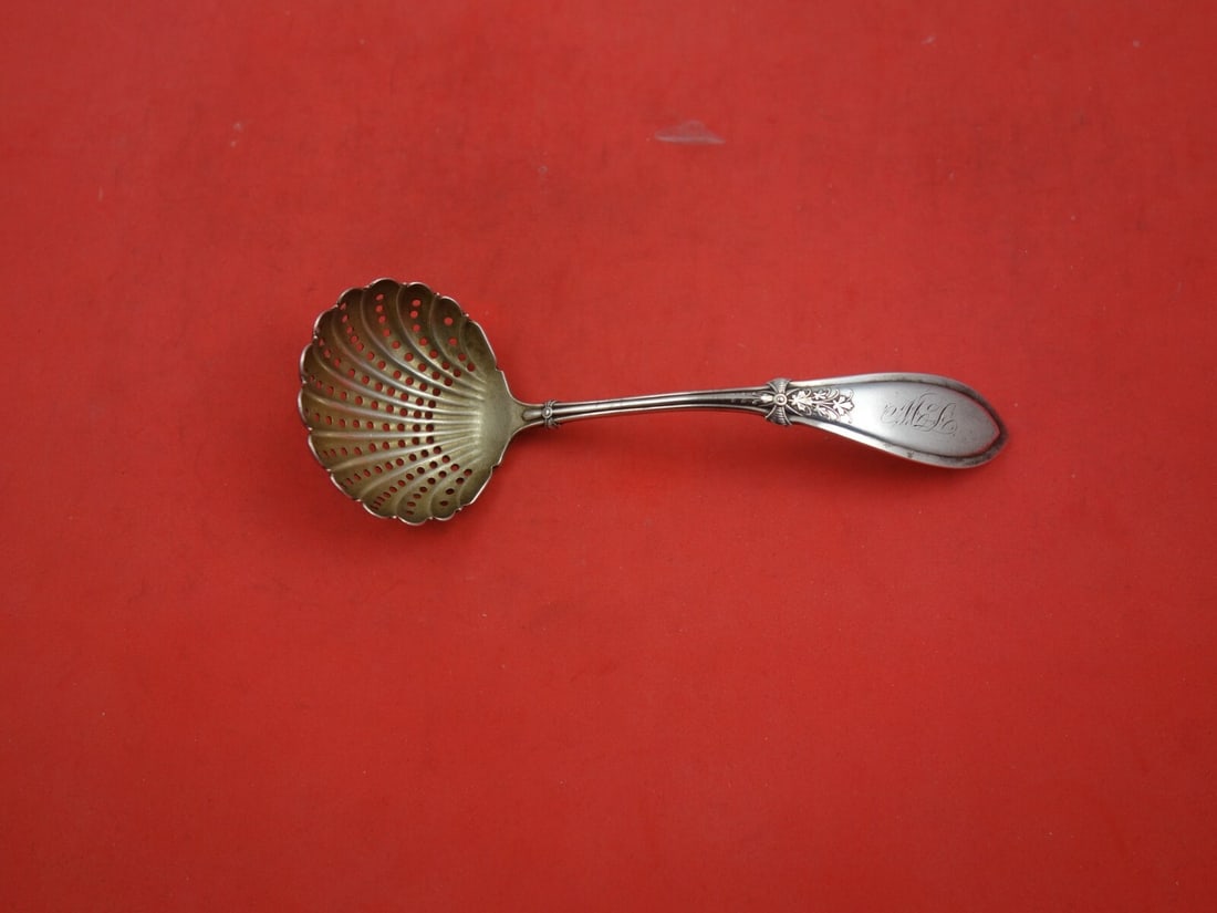 Whiting Italian Sterling Silver Sugar Sifter Ladle Gold-Washed 6 1/8 Vintage (1 of 2)