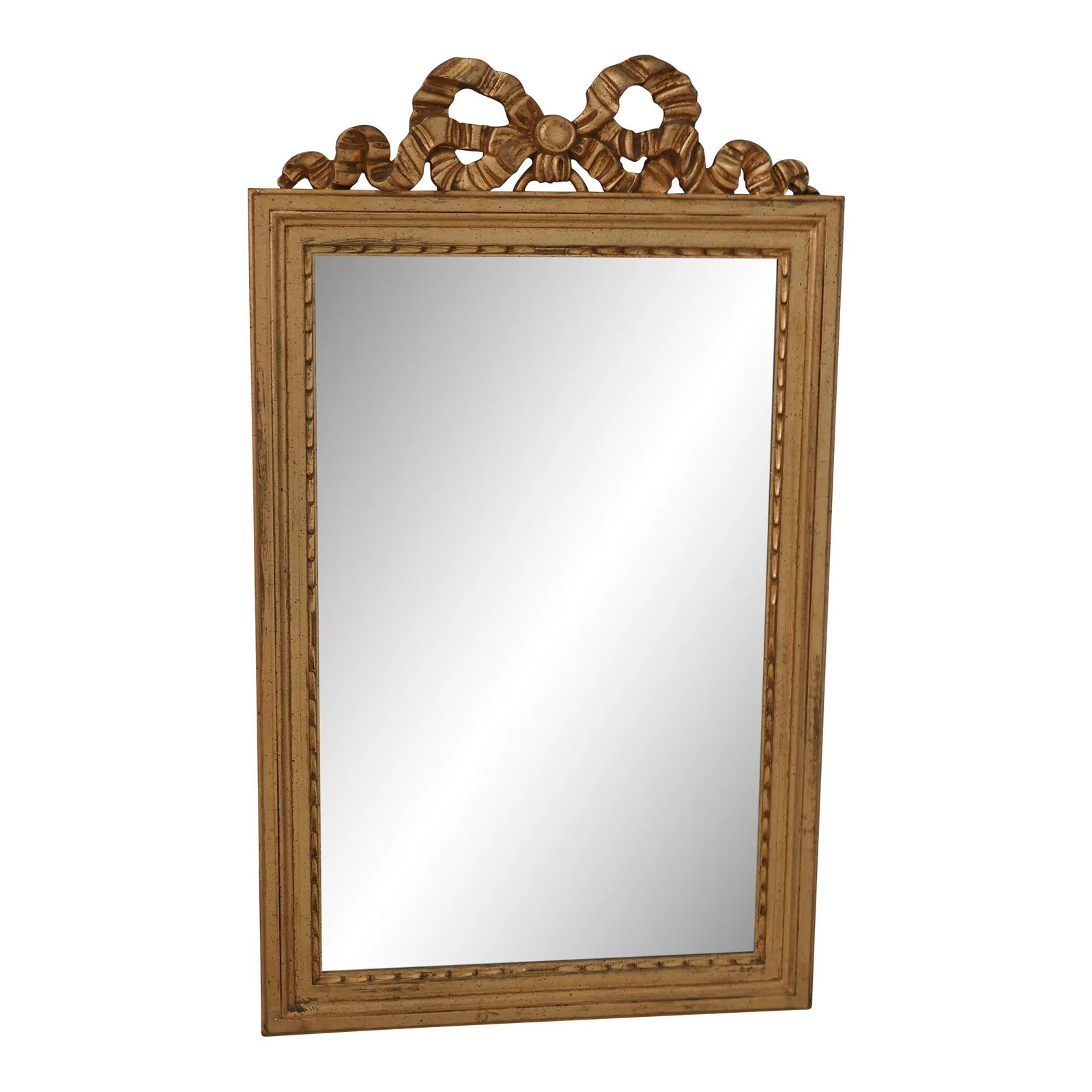 LaBarge Gold Gilt Ribbon Crest Decorative Mirror Italian Craftsmanship (1 of 9)