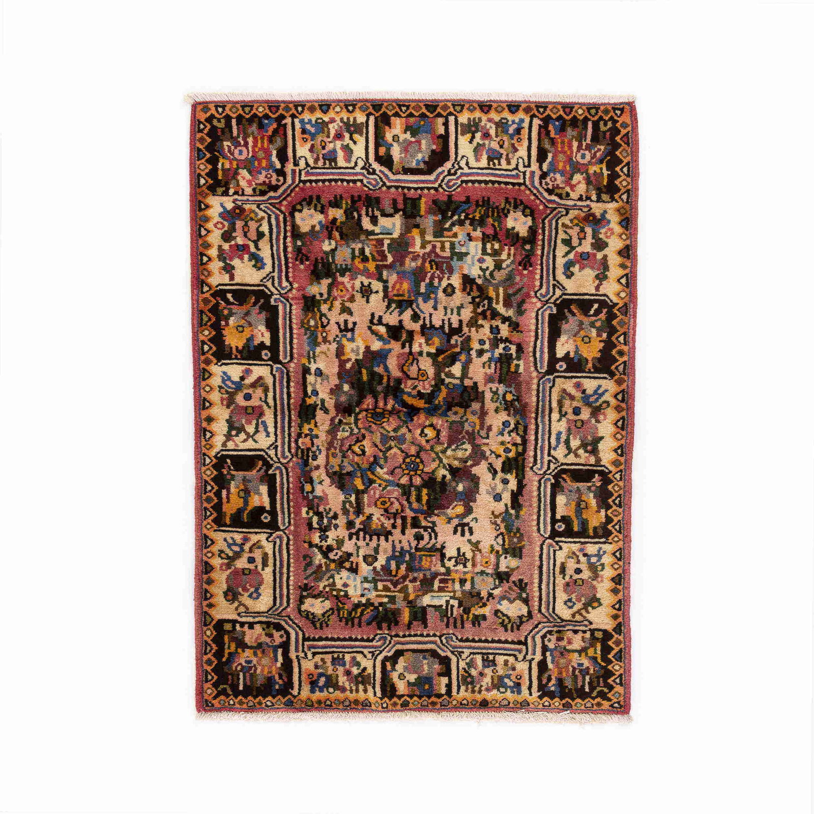 Authentic Gocmen Handmade Wool Carpet 43.3 x 60.2 Inches: Authentic Gocmen Handmade Wool Carpet 43.3 x 60.2 Inches Discover the elegance of this Authentic Handmade Gocmen Wool On Wool Carpet, meticulously crafted with a focus on quality and tradition. Made