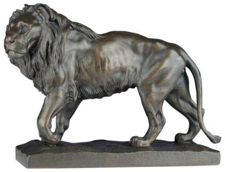 Hand-Cast Resin Lion King Sculpture Lodge Style 10.5H 14.5W 4.5D (1 of 1)