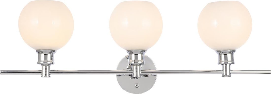 Elegant Lighting Collier 3-Light Wall Lamp Chrome Frosted White (1 of 1)