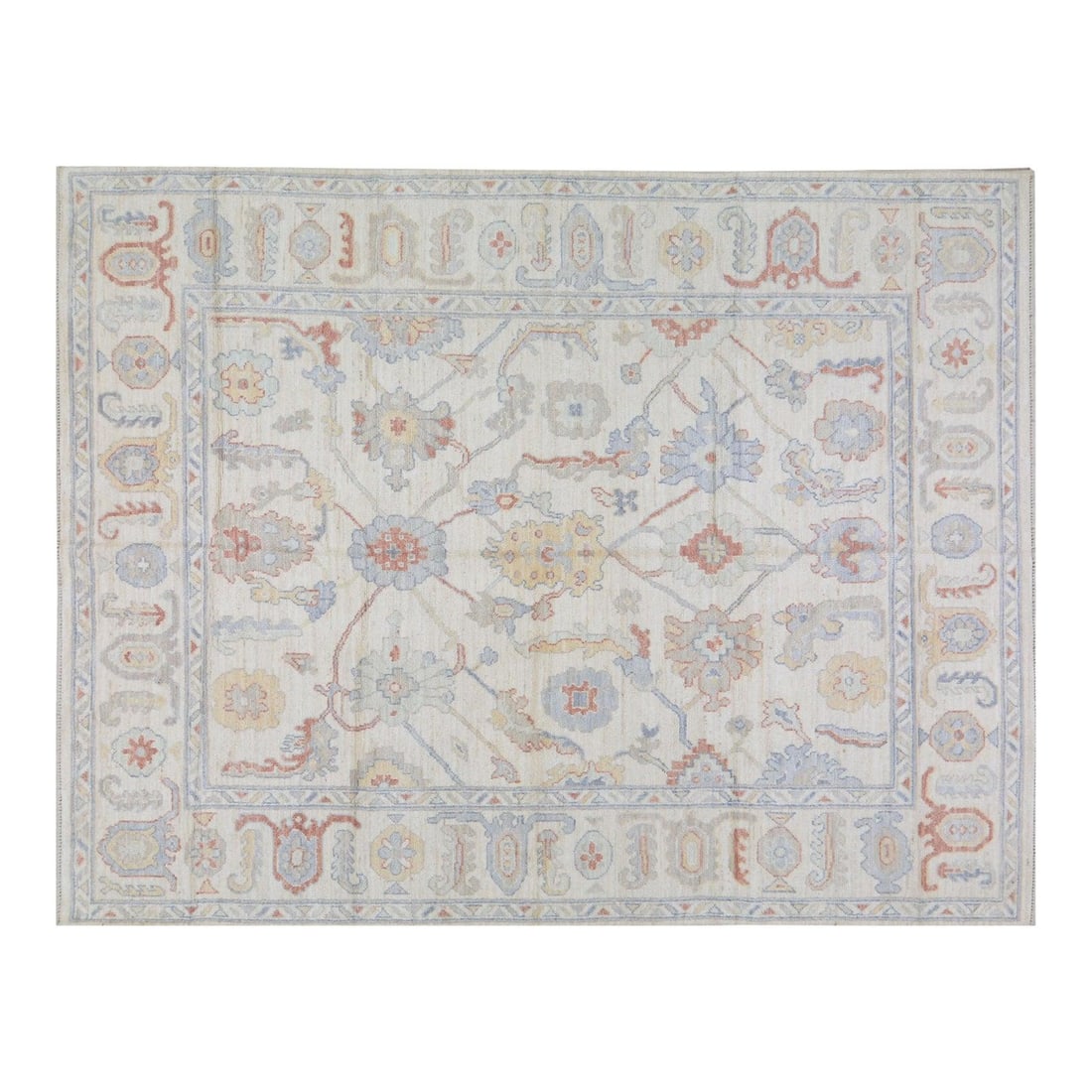Charcoal Wool Oushak Rug Hand Knotted 7'10 x 10' Turkish Design: Charcoal Wool Oushak Rug Hand Knotted 7'10 x 10' Turkish Design This Turkish Oushak rug is hand-knotted from wool using traditional techniques, combining timeless craftsmanship with a modern design se