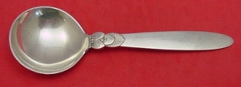 Georg Jensen Cactus Sterling Silver Cream Soup Spoon 6 1/8" (1 of 2)