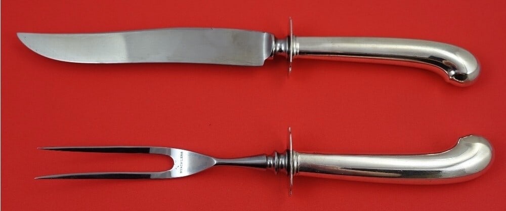 Gorham H 536 Sterling Silver 2pc Steak Carving Set Pistol Grip (1 of 2)