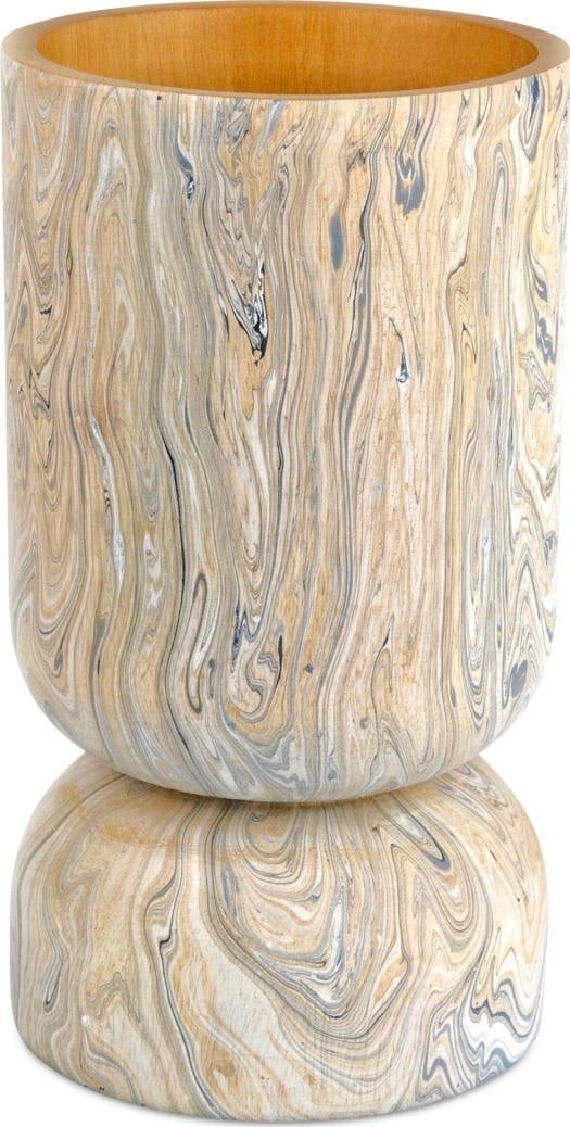 Currey London Sky Wood Vase Set in Gray and Peach: Currey London Sky Wood Vase Set in Gray and Peach Enhance your home decor with this elegant trio of wood vases in a striking gray and peach color scheme. Perfectly designed in a transitional style, th