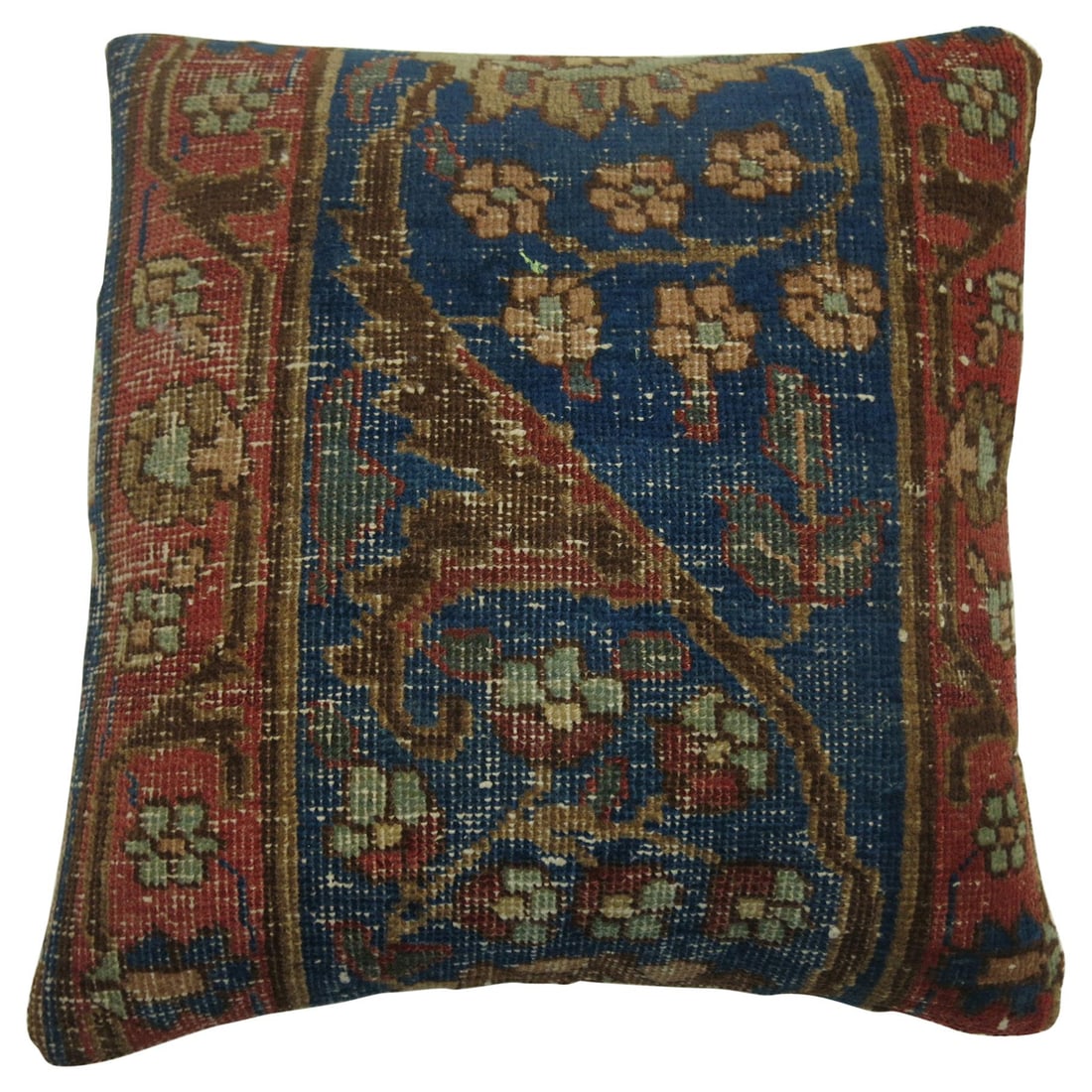 Persian Tabriz Rug Pillow with Blue Border 17 x 19 (1 of 4)