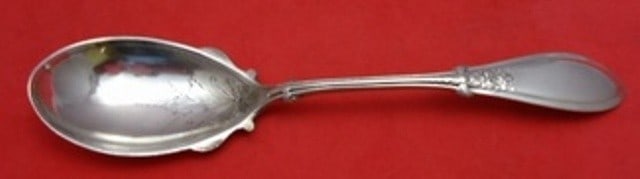 Whiting Italian Sterling Silver Preserve Spoon Brite-Cut 6 7/8 Inch: Whiting Italian Sterling Silver Preserve Spoon Brite-Cut 6 7/8 Inch This exquisite preserve spoon features a Brite-Cut design and is crafted from high-quality sterling silver. Made by Whiting, this pi
