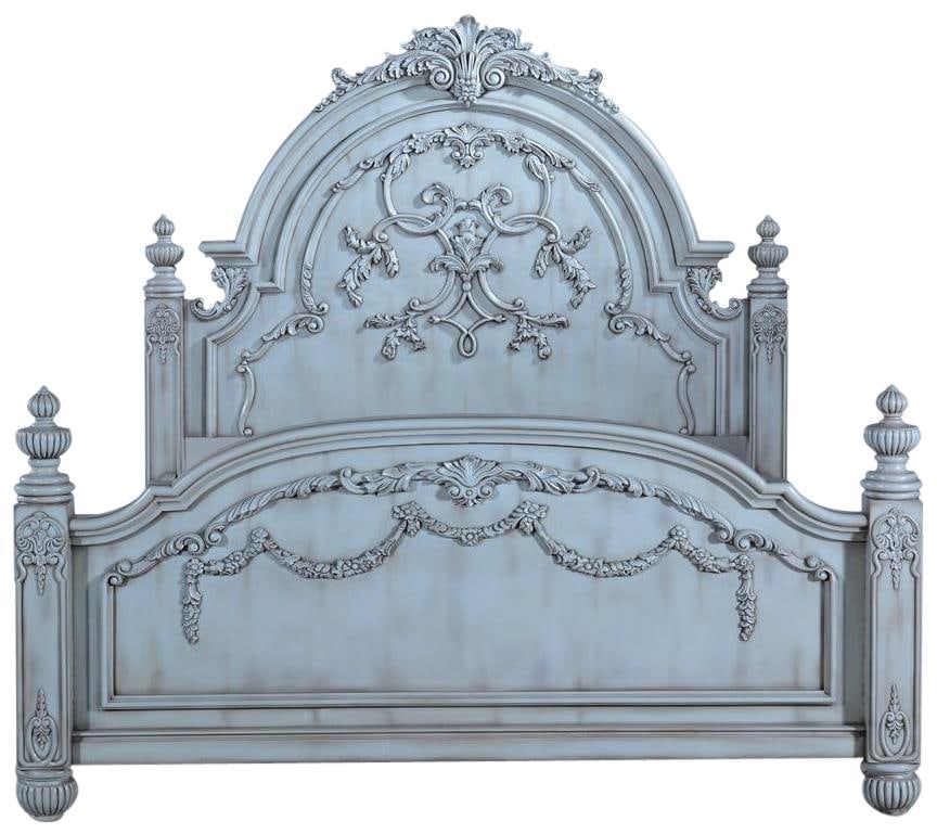 Romantic Glazed Turquoise Queen Bed Home (1 of 1)