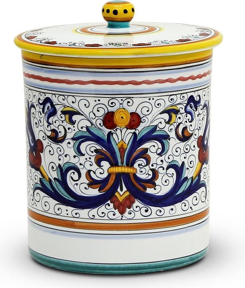 Ricco Deruta Deluxe Hand-Painted Ceramic Canister Made in Italy (1 of 6)