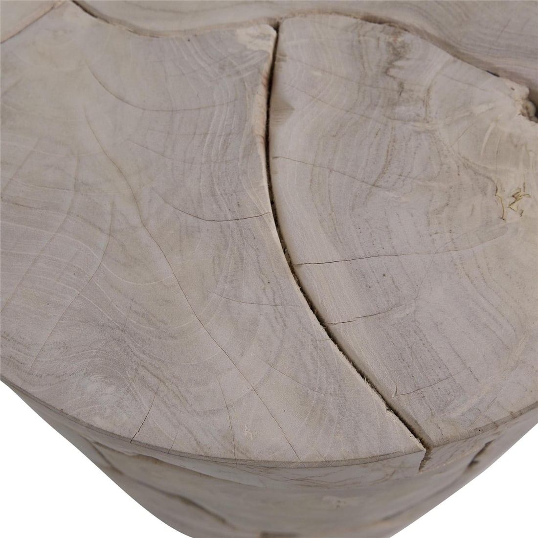 Briar Collection Round Bleached Teak Side Table - 4