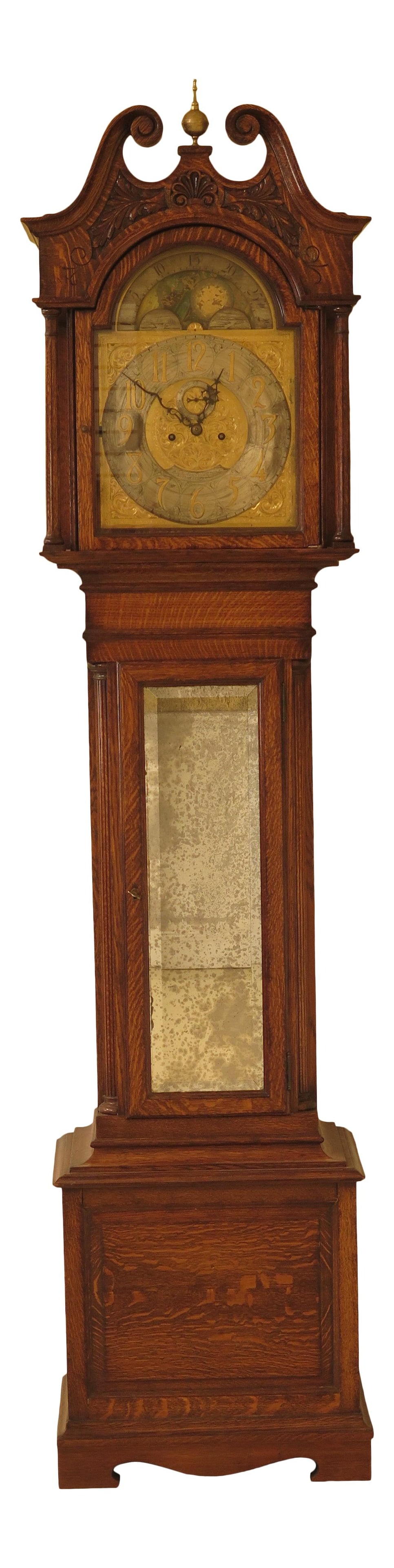 J.C. Jennens & Sons 125 Year Old Oak Grandfather Clock Original Movement (1 of 10)