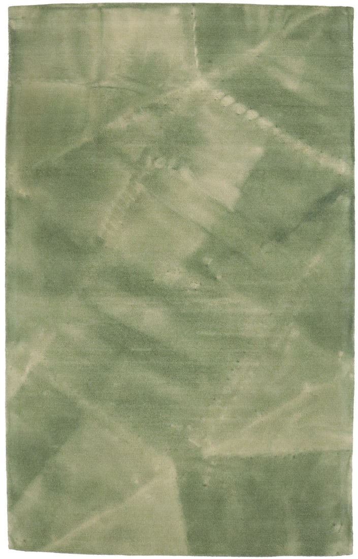 5' x 8' Green Geometric Hand-Tufted Wool Rug Modern Plush Area Carpet: 5' x 8' Green Geometric Hand-Tufted Wool Rug Modern Plush Area Carpet This hand-tufted area rug features a green tie-dye design with a geometric pattern, offering a modern touch suitable for boys' roo
