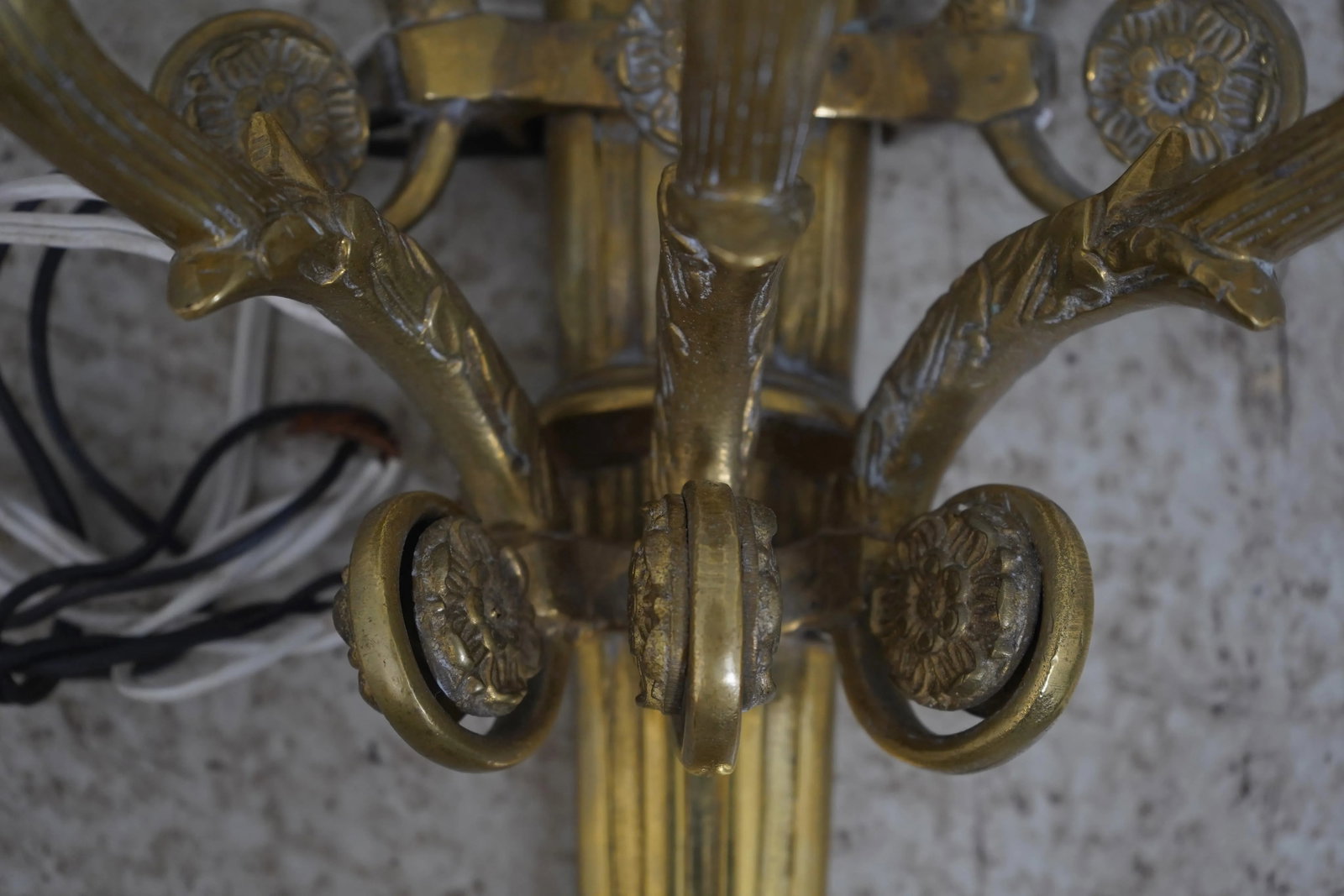 Regency Style Lion Solid Brass 5 Arm Wall Sconces Pair - 7