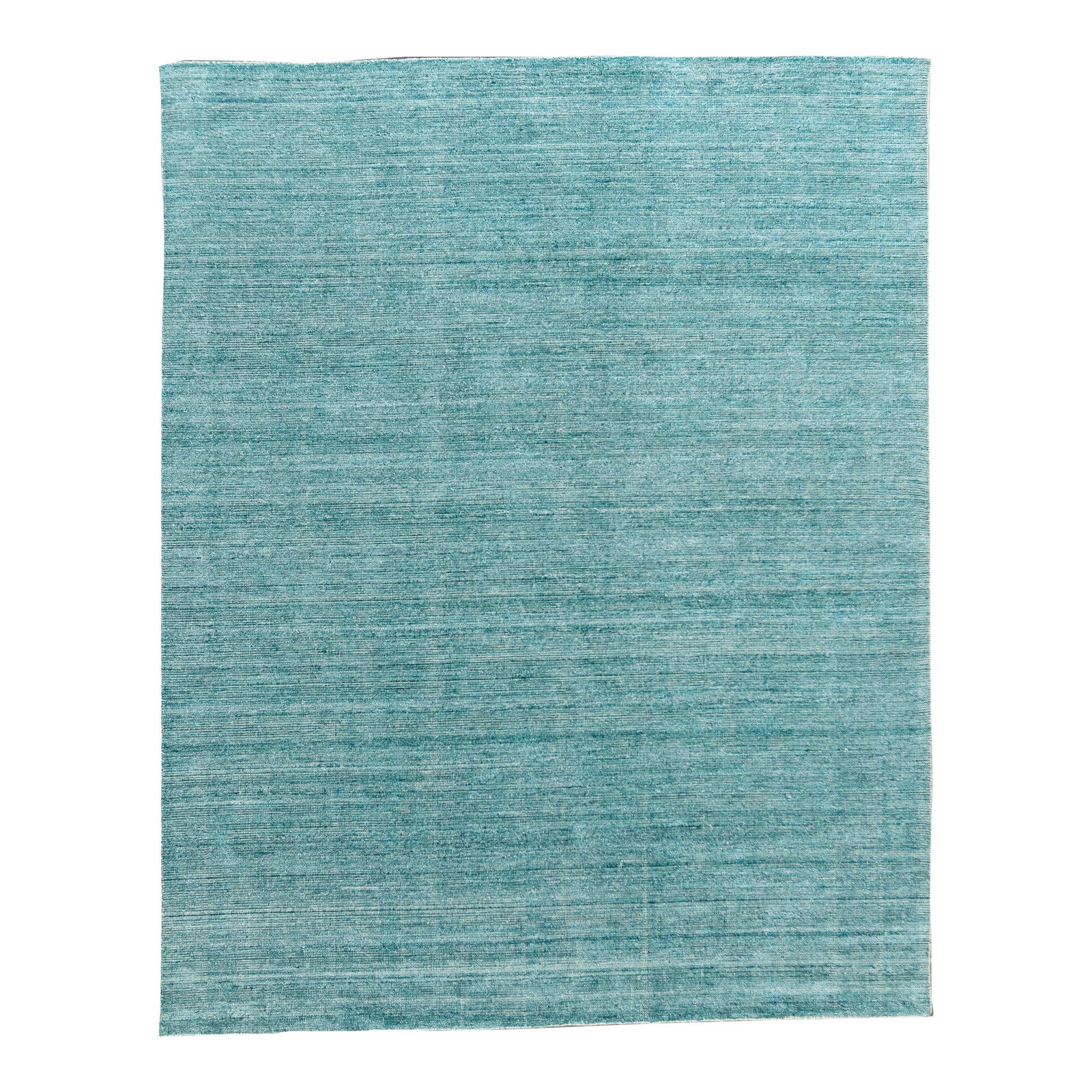 Teal Bamboo Silk Handmade Boho Rug 9'0 x 12'0: Teal Bamboo Silk Handmade Boho Rug 9'0 x 12'0 This stunning handmade Indian rug features a modern boho design crafted from a blend of bamboo and silk, showcasing a beautiful teal and ivory color palet