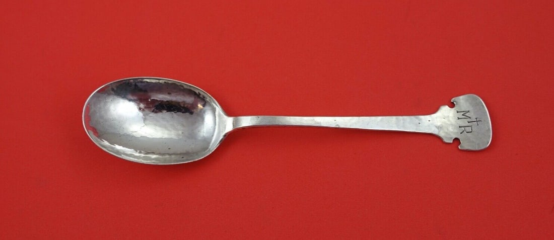 Sterling Silver Teaspoon Fourteenth Century Pattern 6 Inch Monogram M&R (1 of 2)