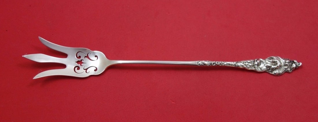Reed & Barton Les Six Fleurs Sterling Silver Lettuce Fork 9 7/8" (1 of 1)