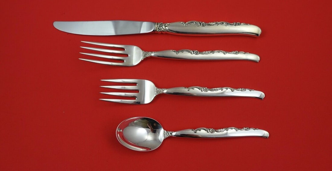 Oneida Flower Lane Sterling Silver 4-Piece Place Setting (1 of 2)