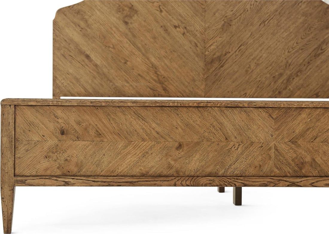 Theodore Alexander Nova Rustic Oak King Bed Solid Wood - 2